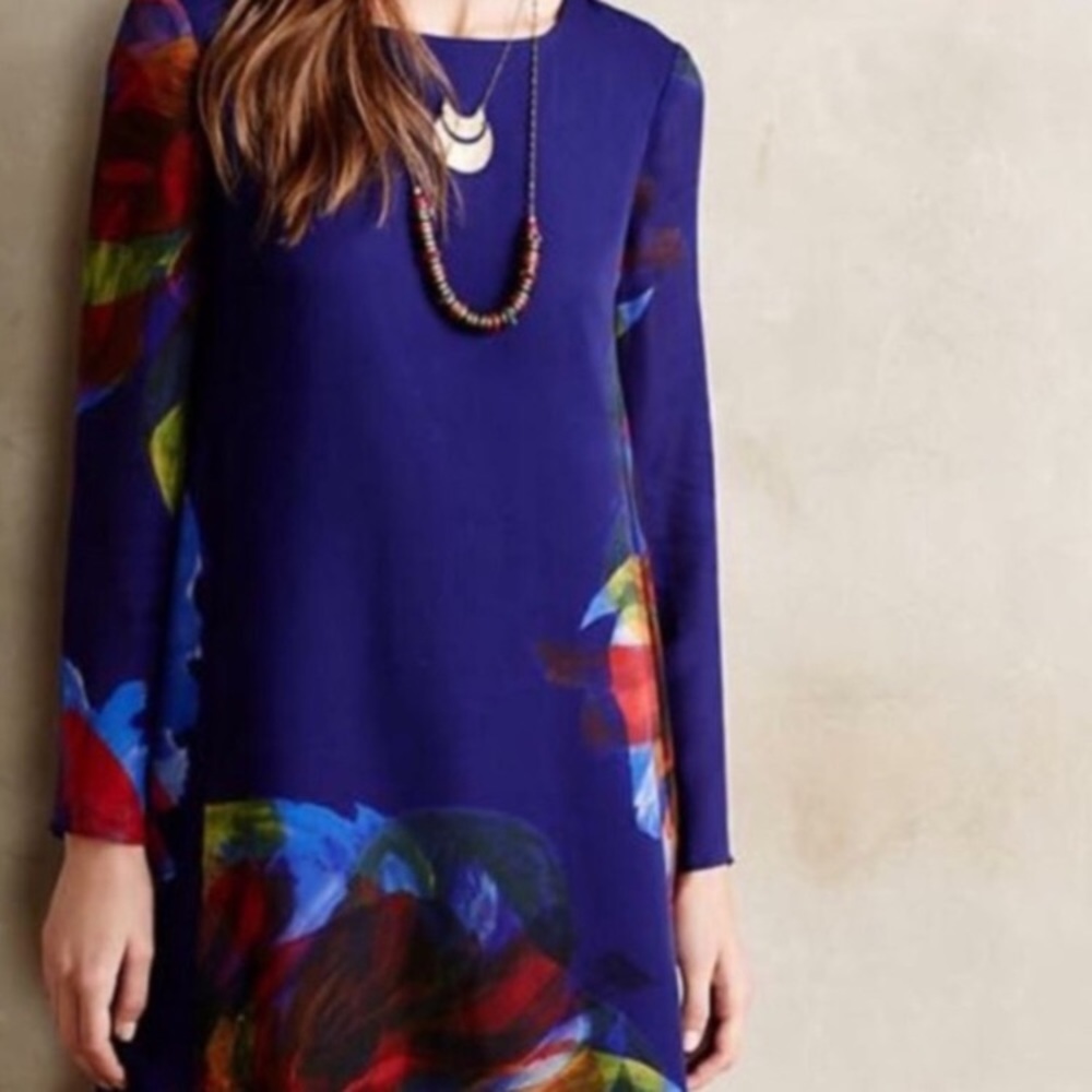 Anthropologie Multicolor Floral Midi Dress